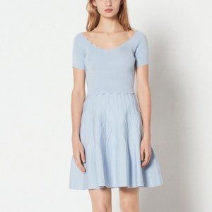 Sandro Meissa Short-Sleeve Fit & Flare Knit Dress (EU 36, XS)